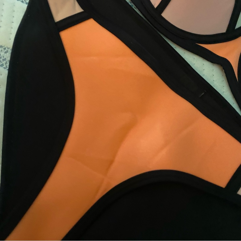 Triangl Swimwear Orange and Black Bikini Set - Picture 2 of 5